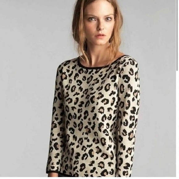 Velvet by Graham & Spencer Sweaters - VELVET Leopard Print Cashmere Blend Sweater